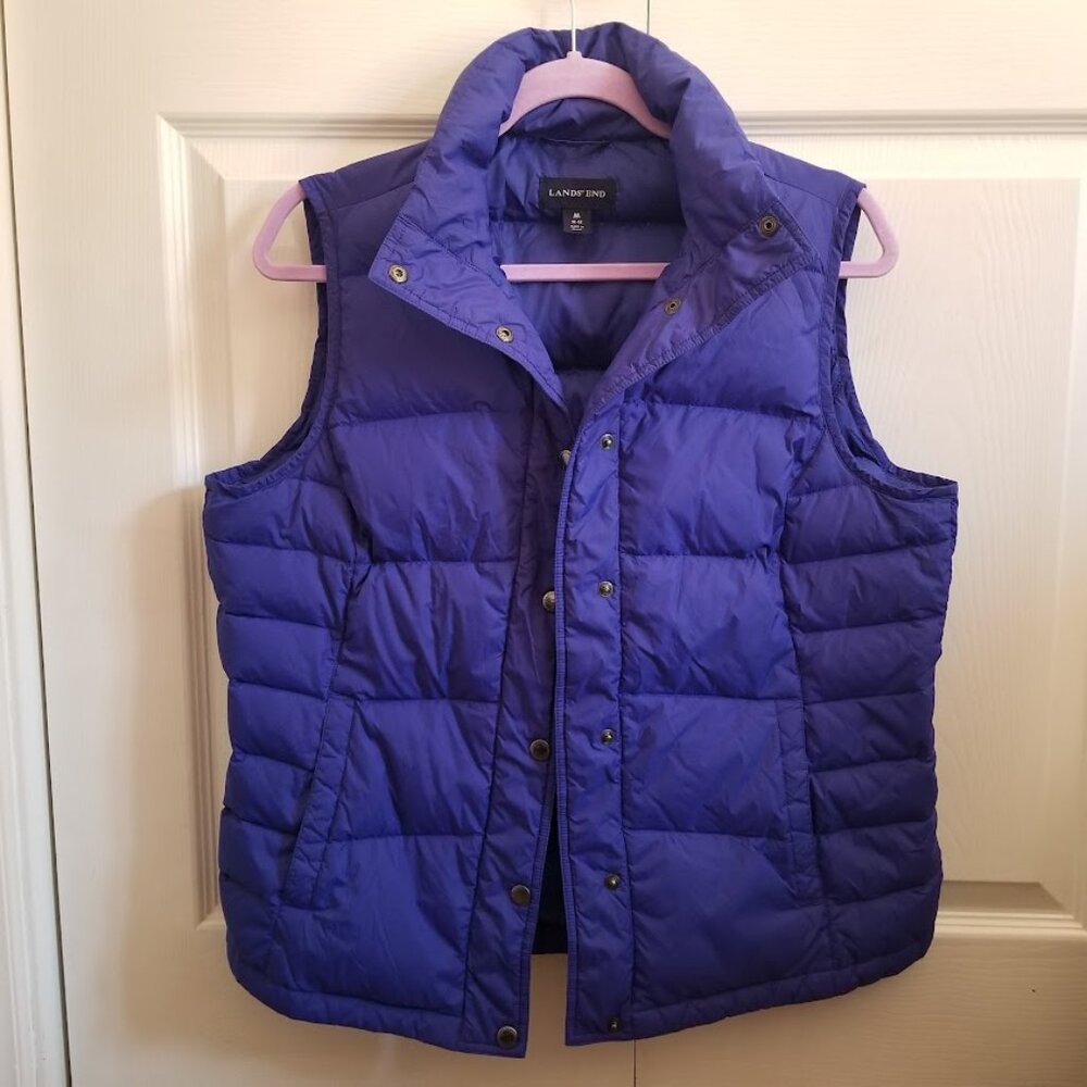 Lands' End Kid's Vest Medium Blue Down Feathers Puffer
